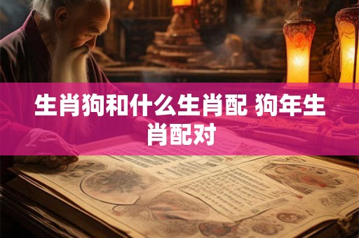 生肖狗和什么生肖配 狗年生肖配对
