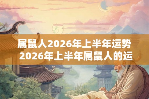 属鼠人2026年上半年运势 2026年上半年属鼠人的运势如何