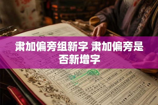 肃加偏旁组新字 肃加偏旁是否新增字