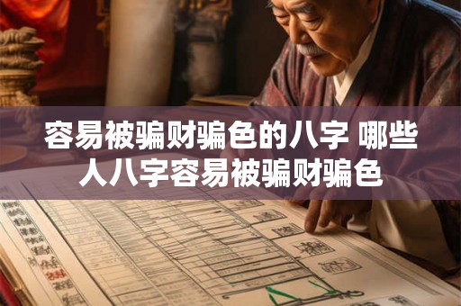 容易被骗财骗色的八字 哪些人八字容易被骗财骗色