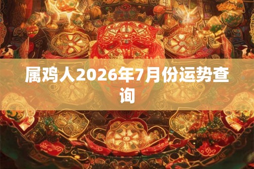 属鸡人2026年7月份运势查询
