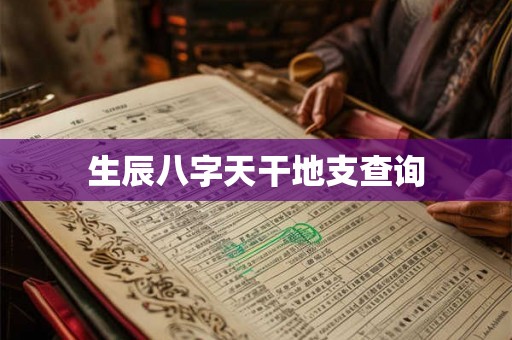生辰八字天干地支查询