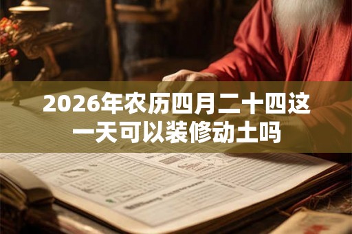 2026年农历四月二十四这一天可以装修动土吗