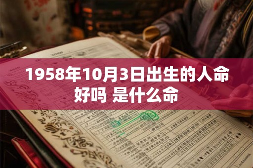 1958年10月3日出生的人命好吗 是什么命