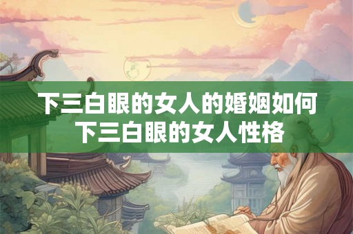 下三白眼的女人的婚姻如何 下三白眼的女人性格