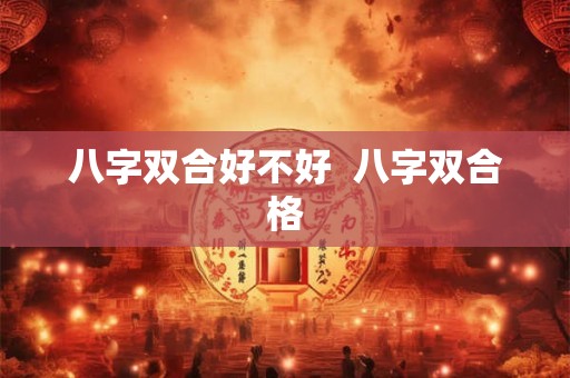 八字双合好不好  八字双合格