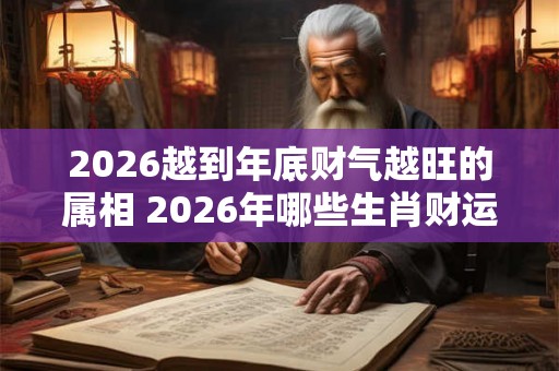 2026越到年底财气越旺的属相 2026年哪些生肖财运旺盛
