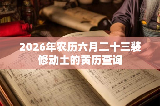 2026年农历六月二十三装修动土的黄历查询