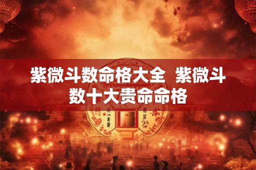 紫微斗数命格大全  紫微斗数十大贵命命格