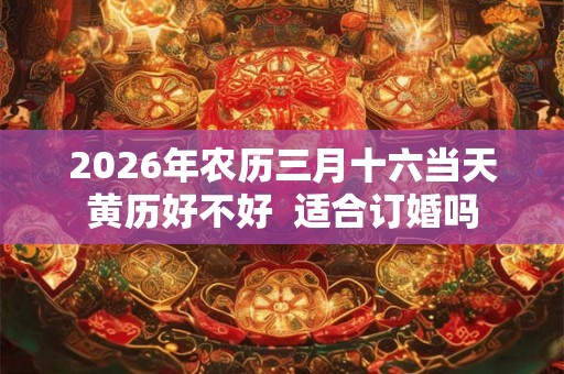 2026年农历三月十六当天黄历好不好  适合订婚吗