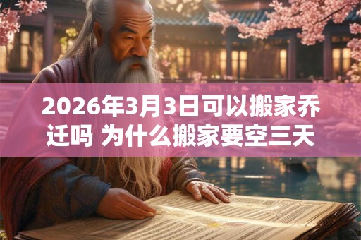 2026年3月3日可以搬家乔迁吗 为什么搬家要空三天房