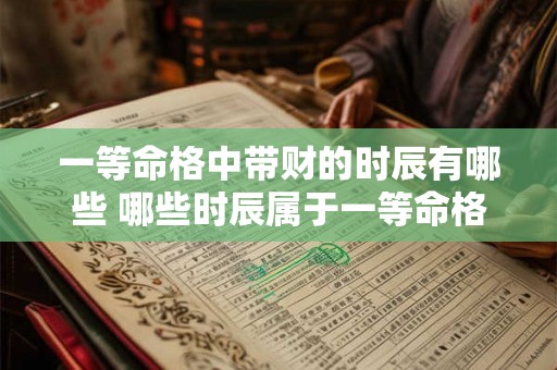 一等命格中带财的时辰有哪些 哪些时辰属于一等命格财旺 一等命格中带财的时辰有哪些 哪些时辰属于一等命格财旺
