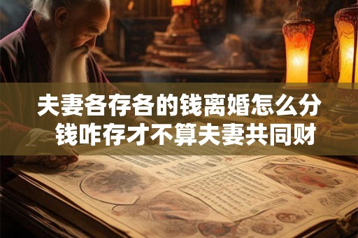 夫妻各存各的钱离婚怎么分  钱咋存才不算夫妻共同财产