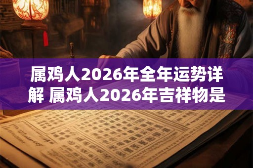 属鸡人2026年全年运势详解 属鸡人2026年吉祥物是什么