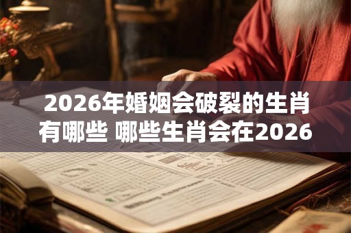 2026年婚姻会破裂的生肖有哪些 哪些生肖会在2026年离婚