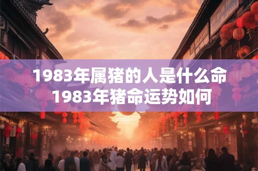 1983年属猪的人是什么命 1983年猪命运势如何