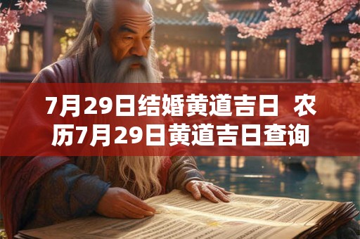 7月29日结婚黄道吉日  农历7月29日黄道吉日查询