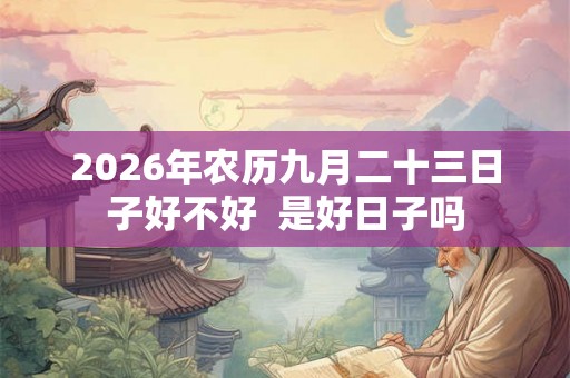 2026年农历九月二十三日子好不好 是好日子吗 2026年农历九月二十三日子好不好 是好日子吗