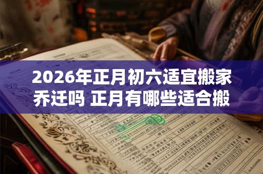 2026年正月初六适宜搬家乔迁吗 正月有哪些适合搬家的日子 2026年正月初六适宜搬家乔迁吗 正月有哪些适合搬家的日子