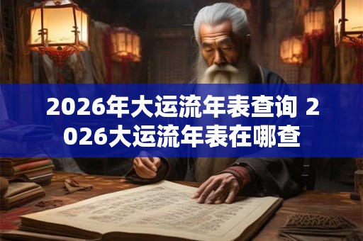 2026年大运流年表查询 2026大运流年表在哪查