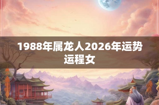 1988年属龙人2026年运势运程女