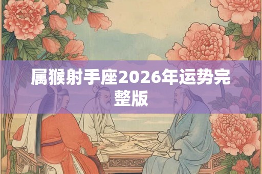 属猴射手座2026年运势完整版