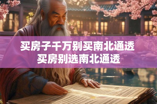 买房子千万别买南北通透 买房别选南北通透