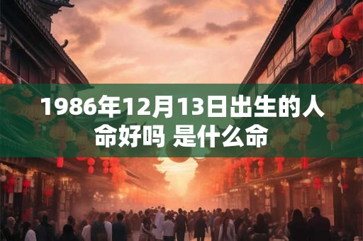 1986年12月13日出生的人命好吗 是什么命