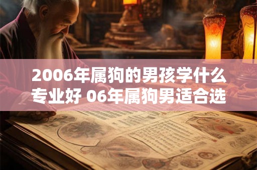 2006年属狗的男孩学什么专业好 06年属狗男适合选的专业