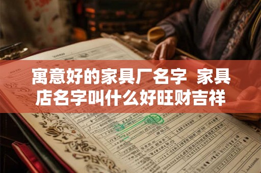 寓意好的家具厂名字  家具店名字叫什么好旺财吉祥