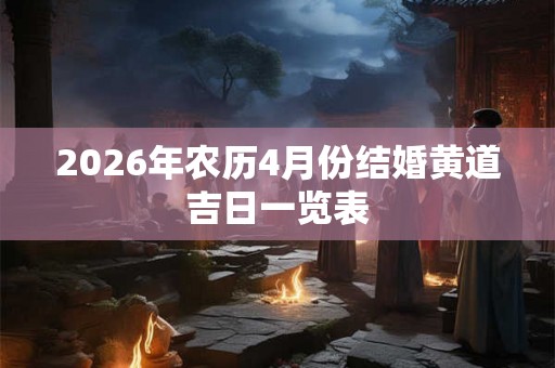 2026年农历4月份结婚黄道吉日一览表 2026年农历4月份结婚黄道吉日一览表