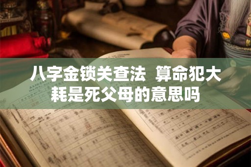 八字金锁关查法  算命犯大耗是死父母的意思吗
