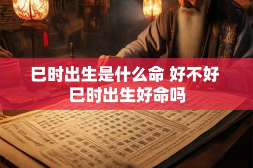 巳时出生是什么命 好不好 巳时出生好命吗