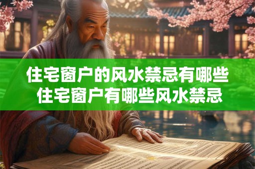 住宅窗户的风水禁忌有哪些 住宅窗户有哪些风水禁忌