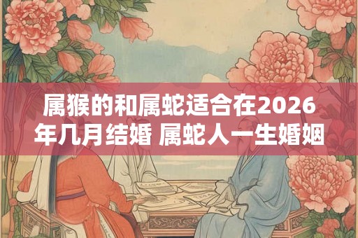 属猴的和属蛇适合在2026年几月结婚 属蛇人一生婚姻命运