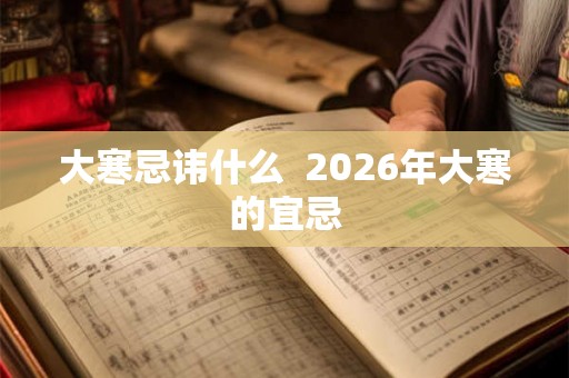 大寒忌讳什么  2026年大寒的宜忌