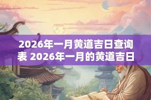 2026年一月黄道吉日查询表 2026年一月的黄道吉日是什么 2026年一月黄道吉日查询表 2026年一月的黄道吉日是什么