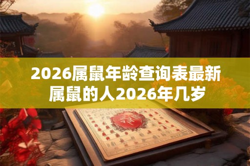 2026属鼠年龄查询表最新 属鼠的人2026年几岁