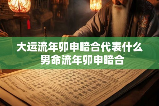 大运流年卯申暗合代表什么  男命流年卯申暗合