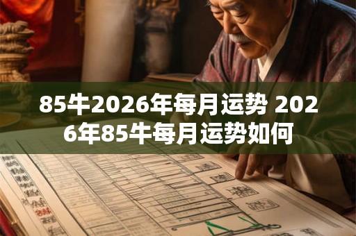 85牛2026年每月运势 2026年85牛每月运势如何 85牛2026年每月运势 2026年85牛每月运势如何