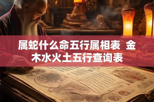 属蛇什么命五行属相表  金木水火土五行查询表