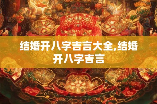 结婚开八字吉言大全,结婚开八字吉言 结婚开八字吉言大全,结婚开八字吉言