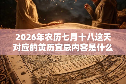 2026年农历七月十八这天对应的黄历宜忌内容是什么