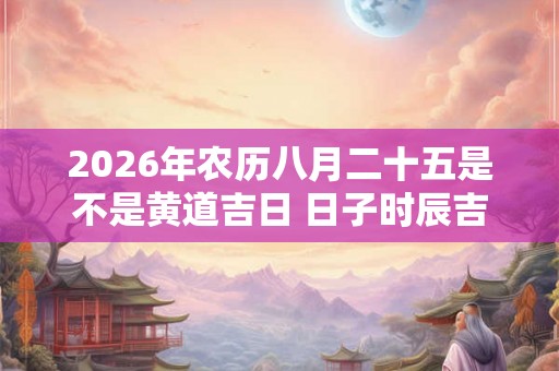2026年农历八月二十五是不是黄道吉日 日子时辰吉凶