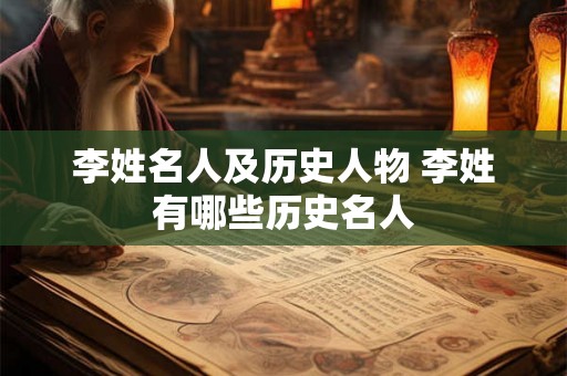 李姓名人及历史人物 李姓有哪些历史名人