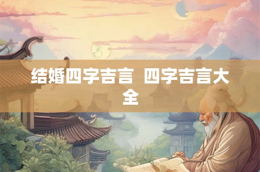 结婚四字吉言  四字吉言大全
