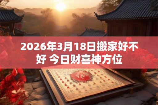 2026年3月18日搬家好不好 今日财喜神方位