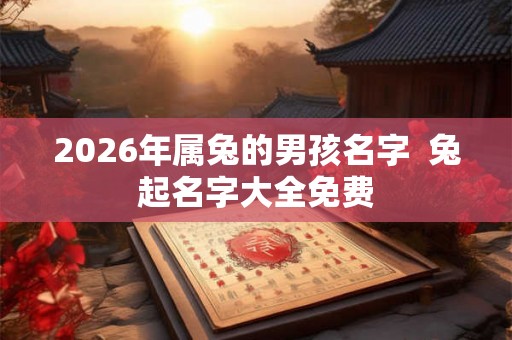 2026年属兔的男孩名字  兔起名字大全免费