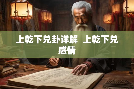 上乾下兑卦详解  上乾下兑感情