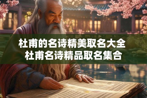 杜甫的名诗精美取名大全 杜甫名诗精品取名集合